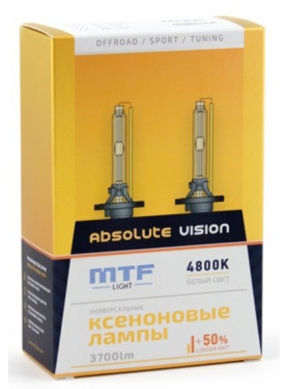 Ксеноновые лампы MTF-Light HB3 Absolute Vision +50% 4800K
