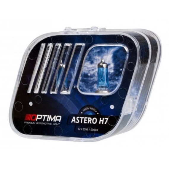 Галогенные лампы Optima Astero H7 5000K +80%